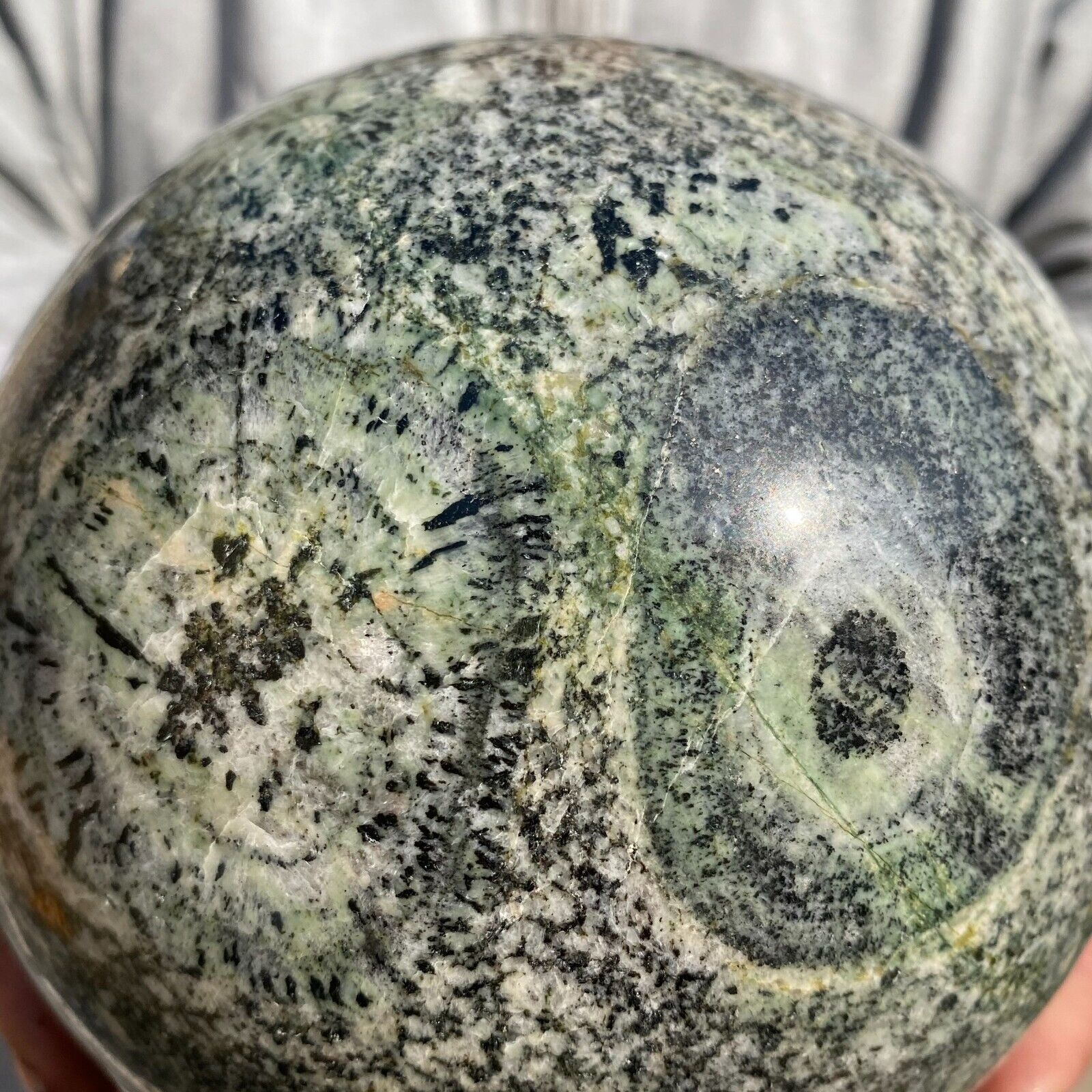 3530g Large Kiwi Stone Orbiculite Rare Quartz Globular Sphere Mineral Rock Ball