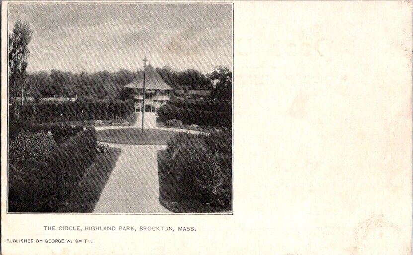 Postcard The Circle Highland Park Brockton MA Massachusetts c.1901-1907     M483