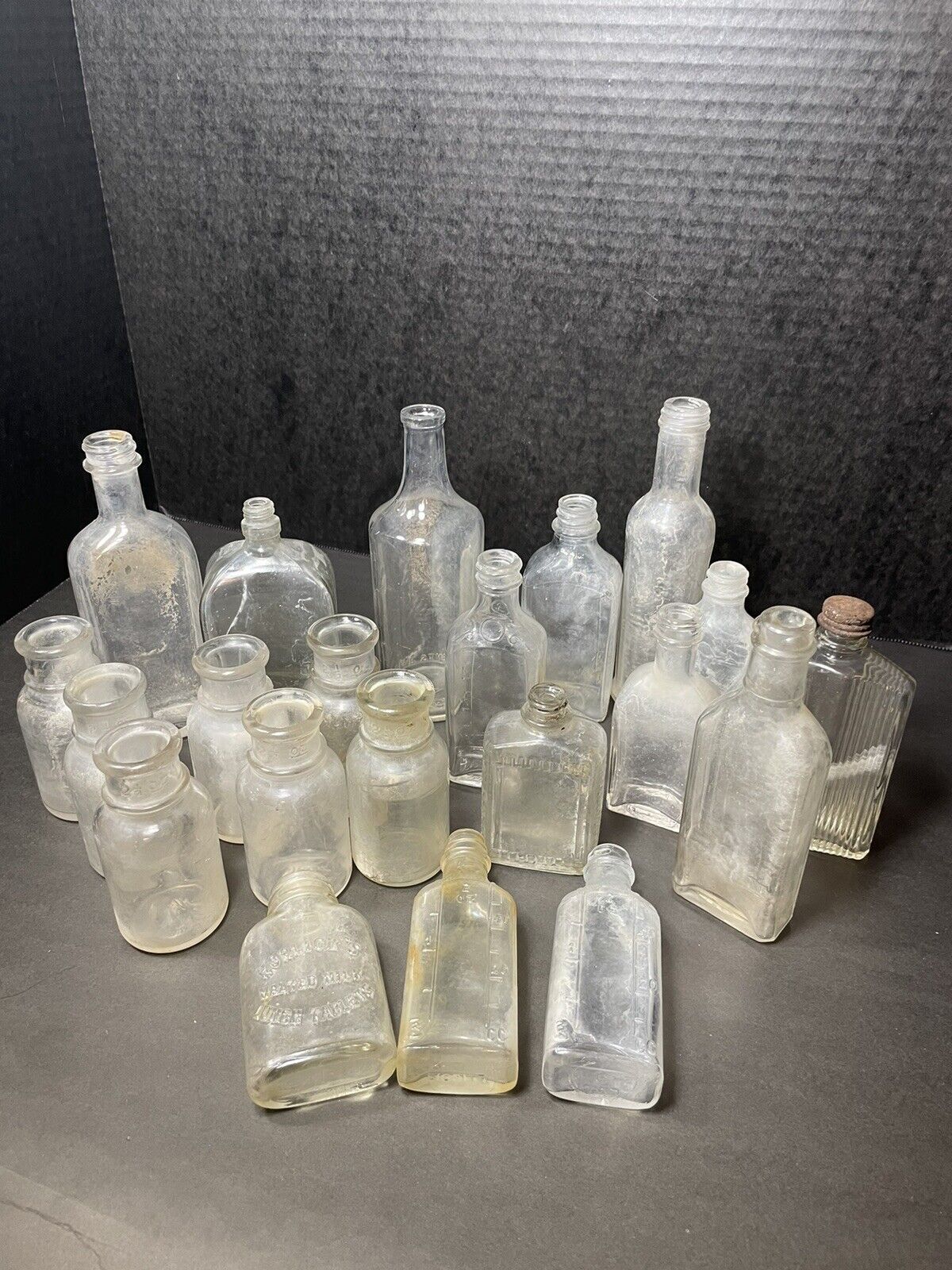 Mixed Lot of 21 Vintage Antique Old Medicine Apothecary Glass Bottles