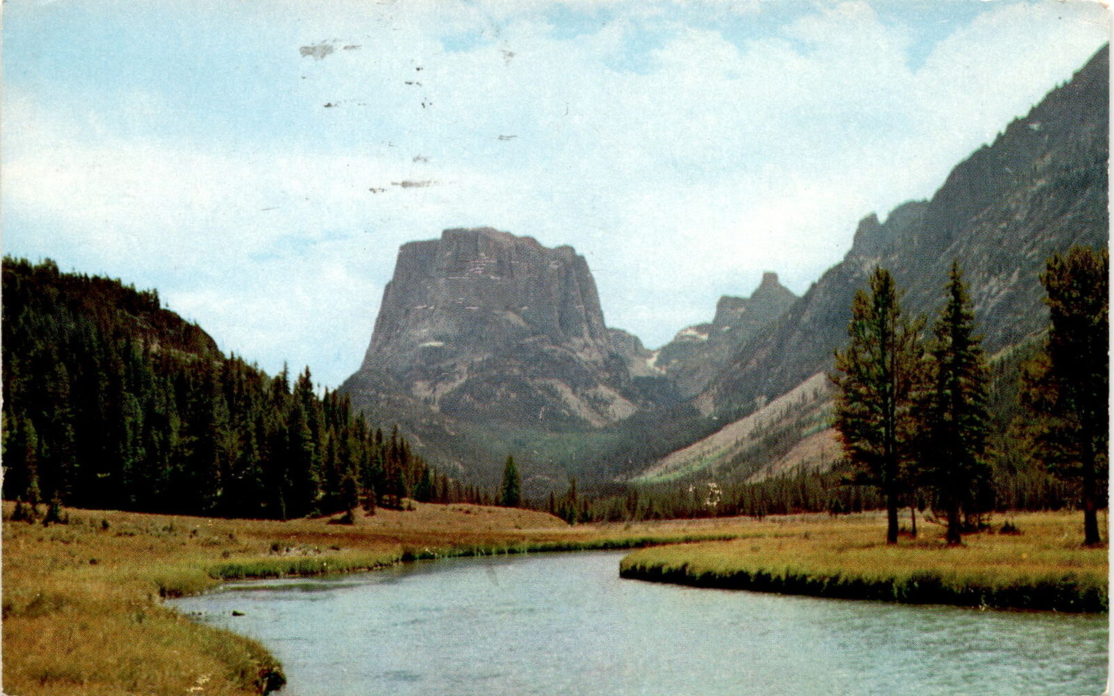 Vintage Postcard: Square Top Mountain, Wyoming - Untouched Beauty