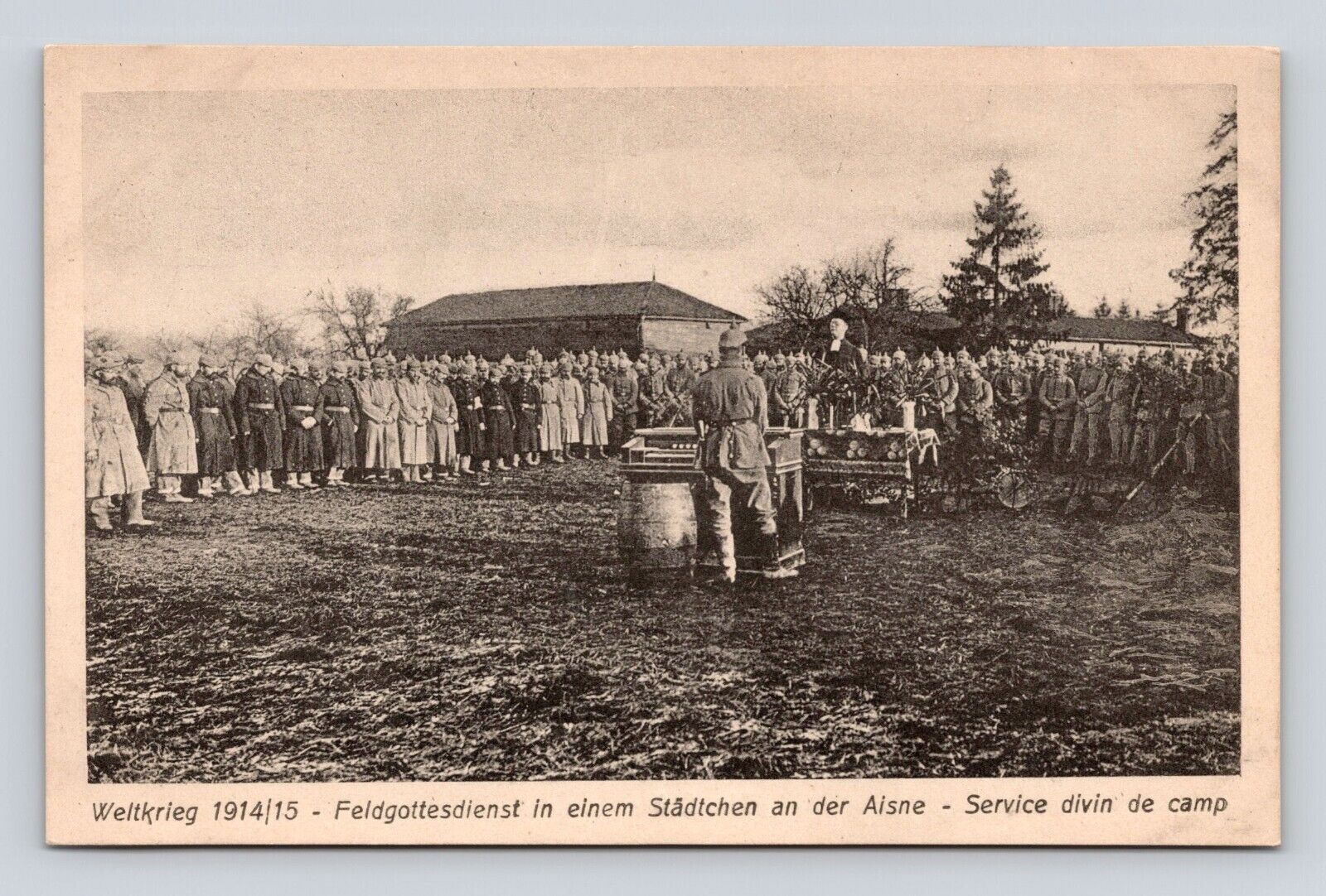Postcard WWI WW1 German Soldiers Field Camp Spiked Helmets 1914 Pickelhaube