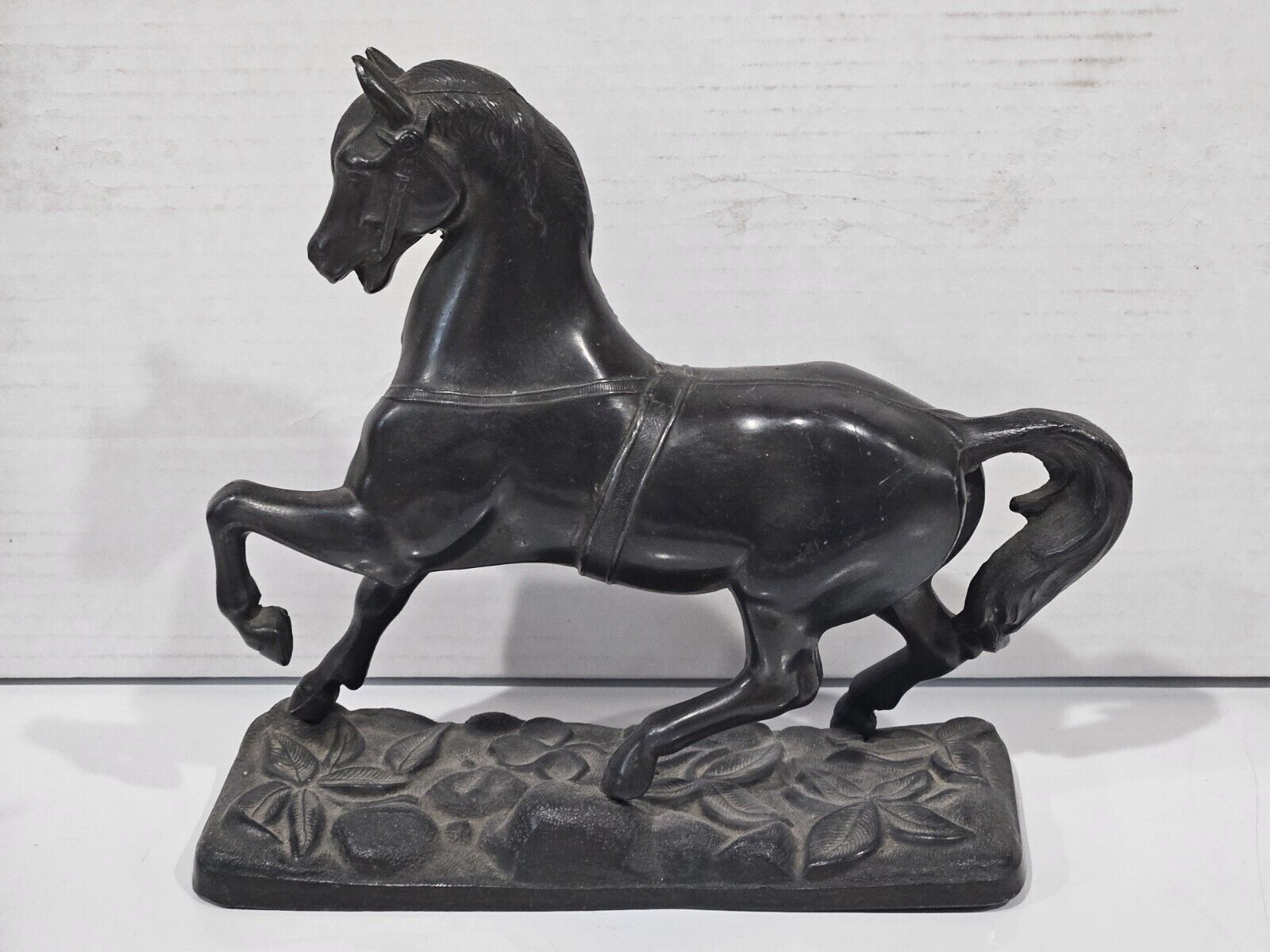 Vtg Antique Spelter Prancing Horse Sculpture Statue 