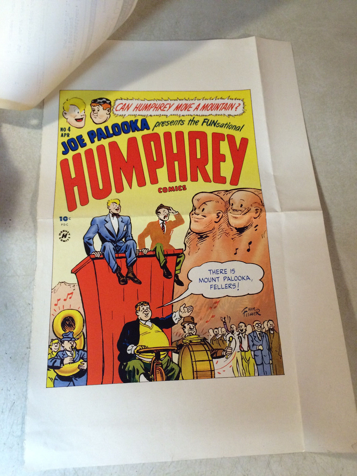 HUMPHREY #4 COVER ART original cover proof 1948 w/PRINTER INVOICE RARE, PALOOKA