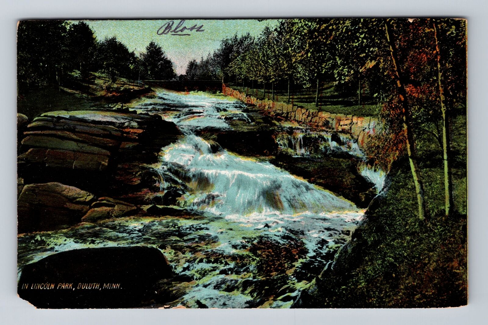 Duluth MN-Minnesota, Scenic Rapids in River Lincoln Park, Vintage Postcard