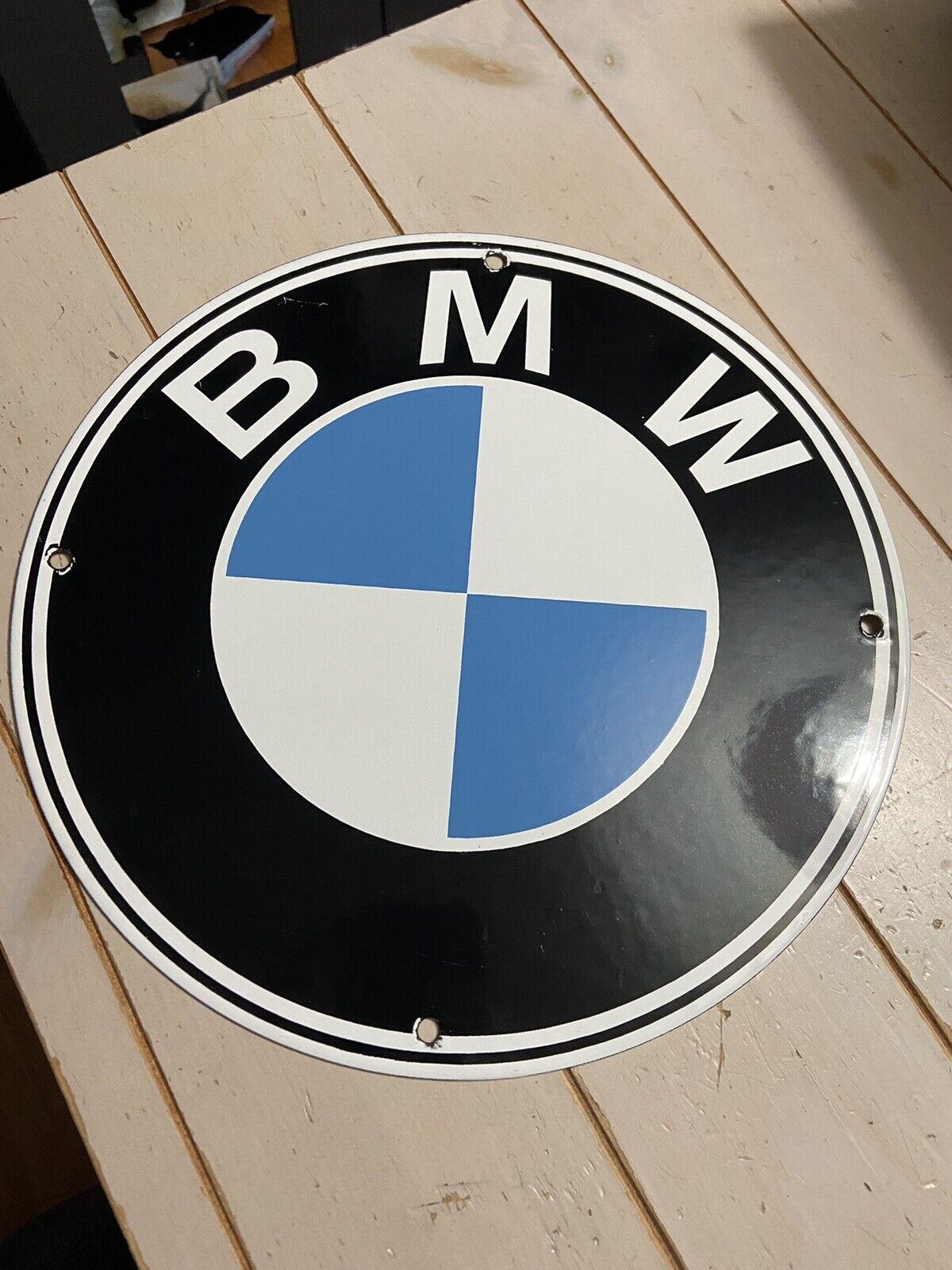 VINTAGE BMW PORCELAIN SIGN OLD GERMAN AUTOMOBILE CAR DEALER SALES DEPARMENT 12\
