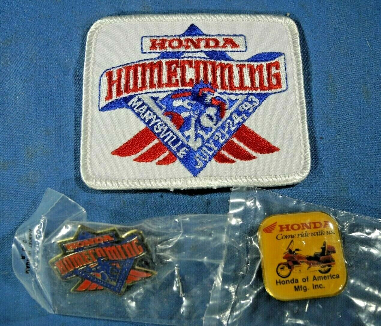 LOT Honda Homecoming Marysville July 21-24, \'93 Motorcycle Patch & Pin Goldwing 