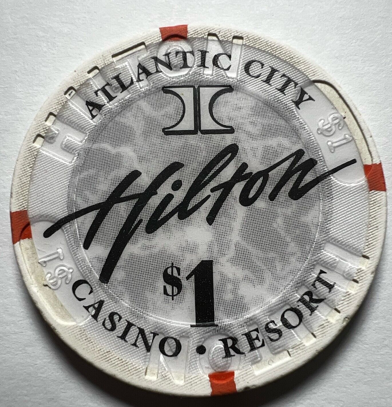 Atlantic City Hilton $1 Casino Chip, casino closed in 2012
