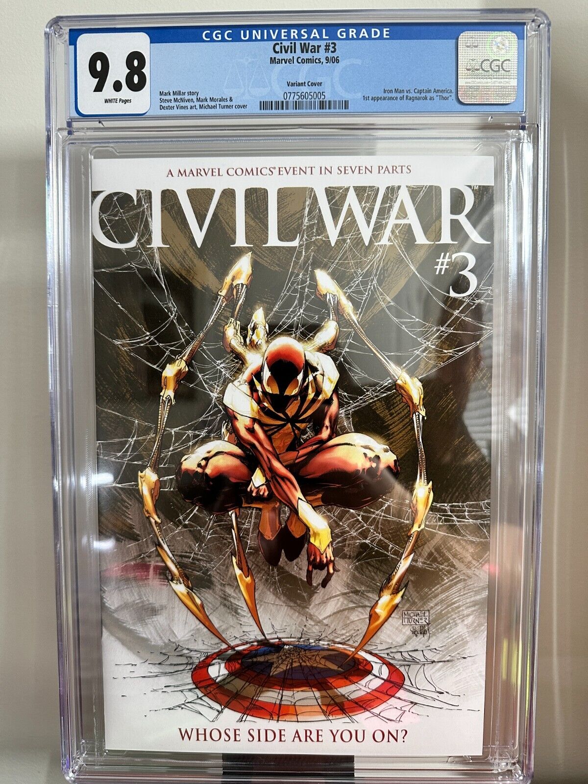 Civil War #3 (2006) Marvel CGC 9.8 Michael Turner Spider-Man Iron Spider Cover