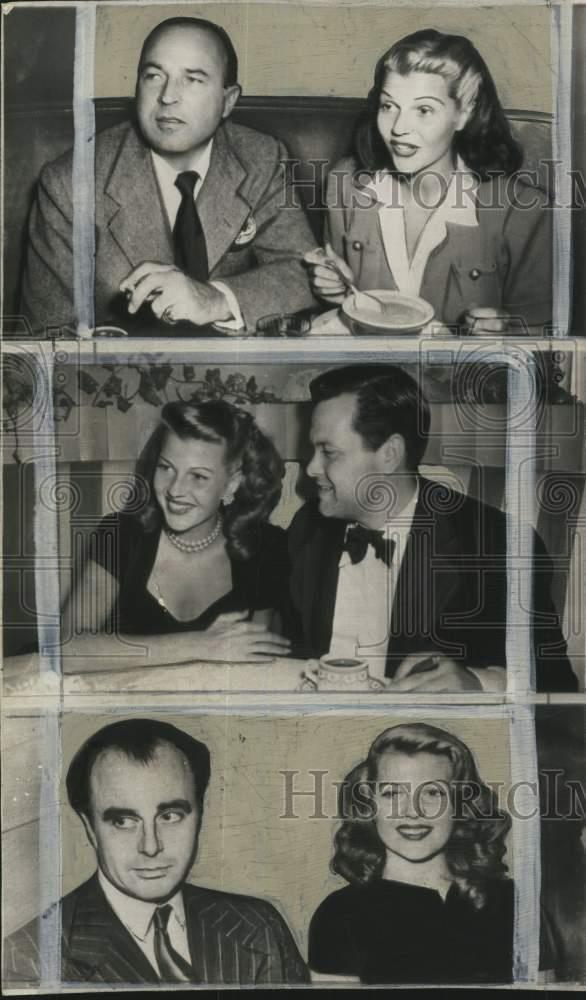 1949 Press Photo Actress Rita Hayworth & her husbands - pio02369