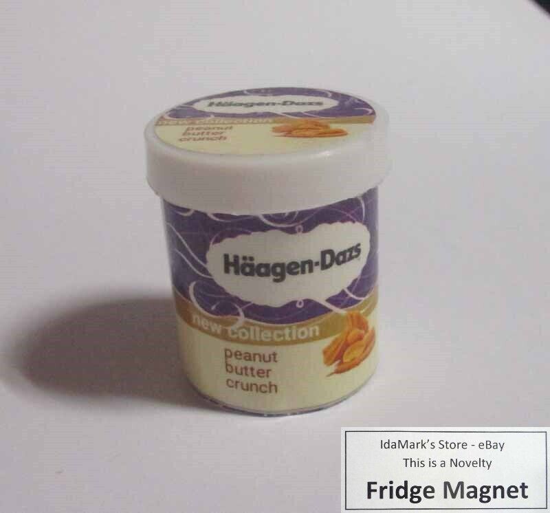 Haagen Dazs PEANUT BUTTER Ice Cream Tub FRIDGE MAGNET Novelty Malaysia 1.25\