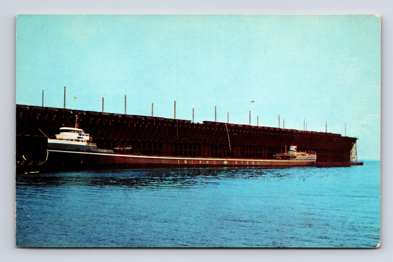 KD-118 Freighter Ship at Ore Docks on Lake Superior Harbor Duluth MN Postcard