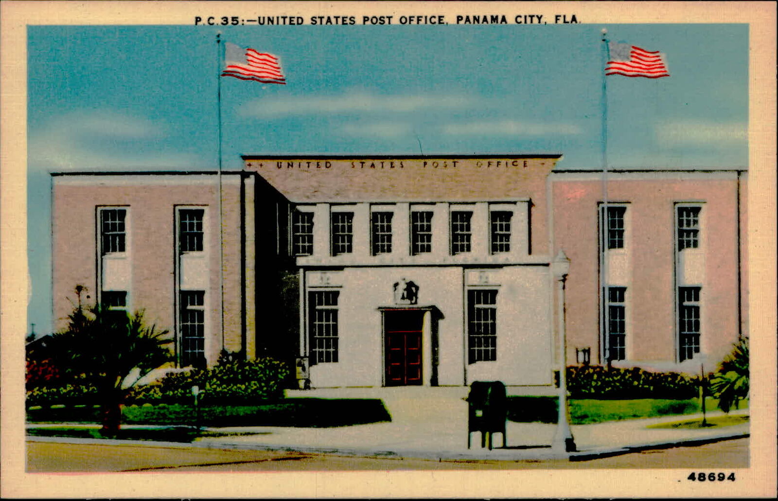 Postcard: P.C.35:-UNITED STATES POST OFFICE, PANAMA CITY, FLA.
