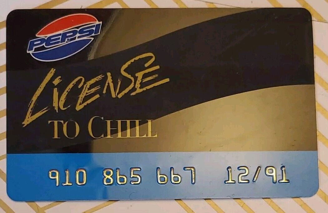1991 Pepsi License To Chill Credit Card Promo Soda Pop Cola VTG Pop Challenge