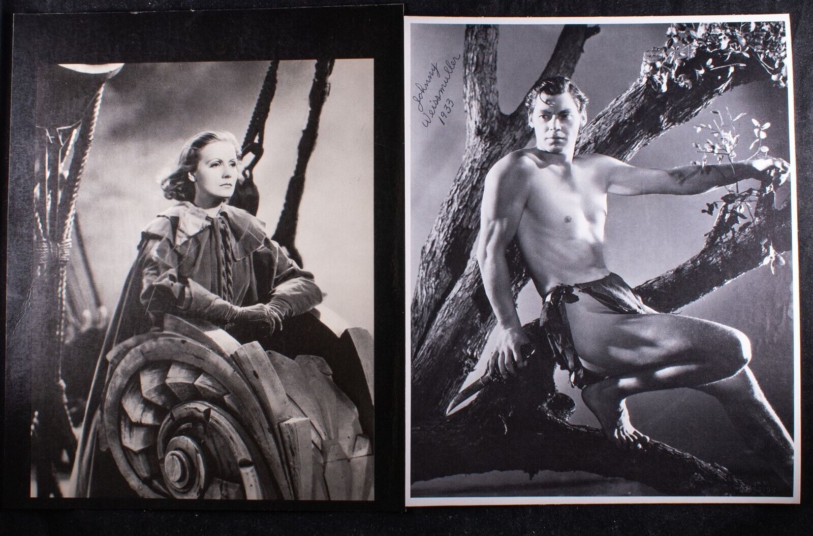 1933 Greta Garbo Queen Christina Johnny Weissmuller Tarzan 7 x 8.5 Photos 