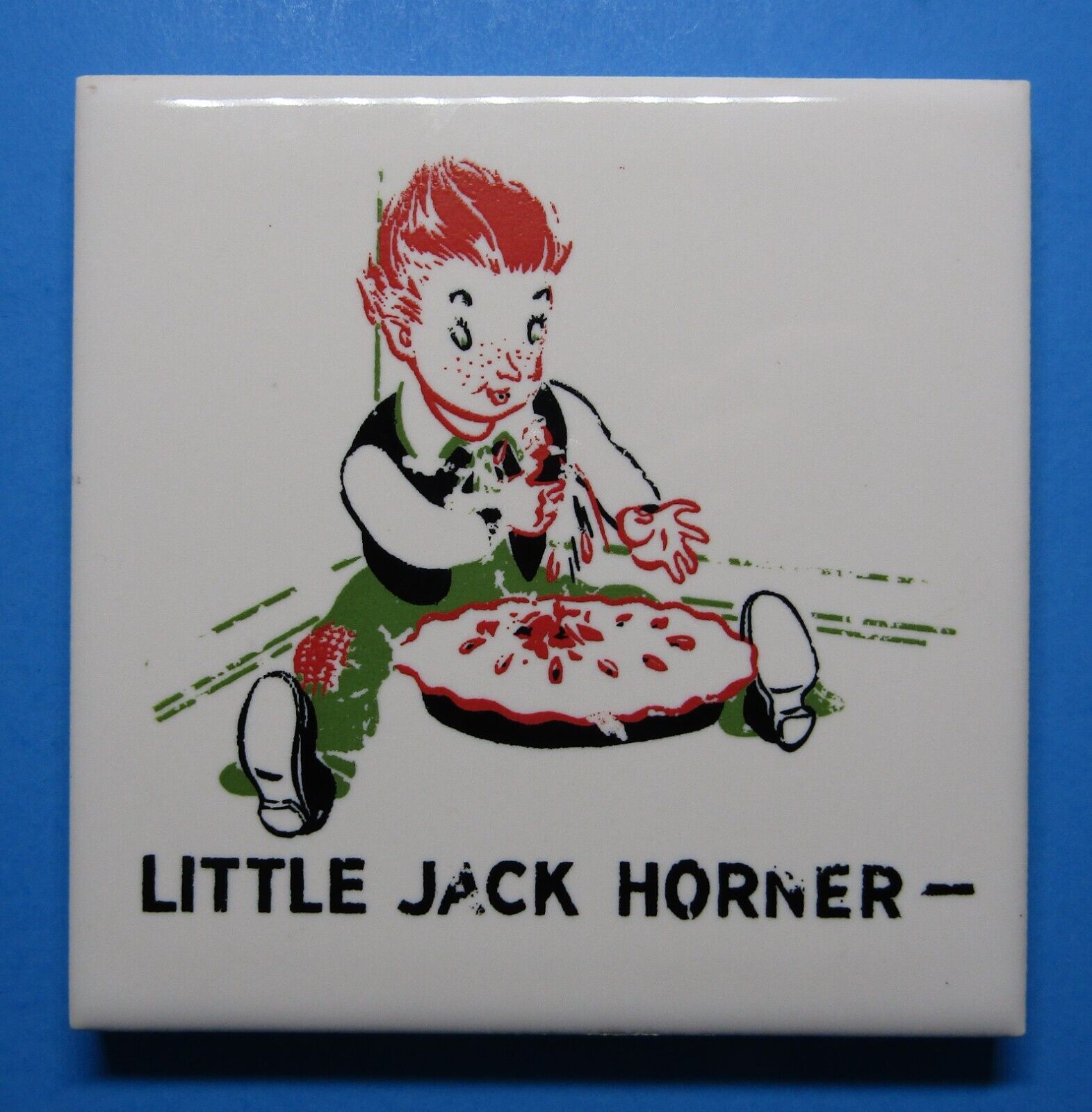 ~Vintage~ Little Jack Horner Ceramic Tile / Plaque Mead Johnson & Co.  1944