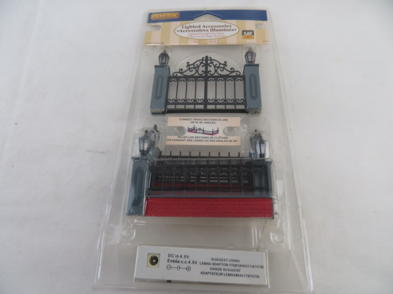 Lemax Lighted Wrought Iron 5 Pc Fence Set Village Train Christmas