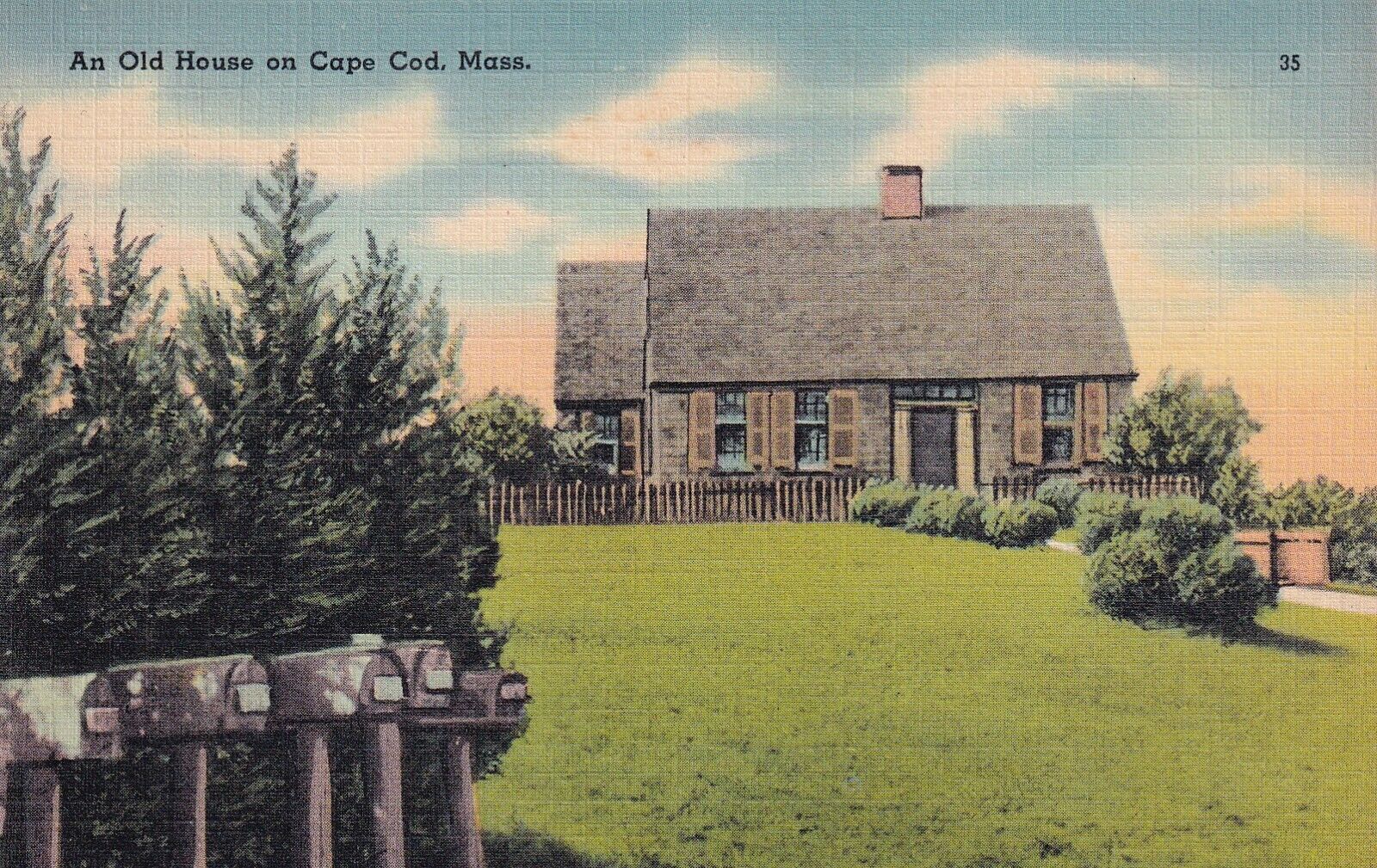 Postcard MA Cape Cod Massachusetts Old House B33