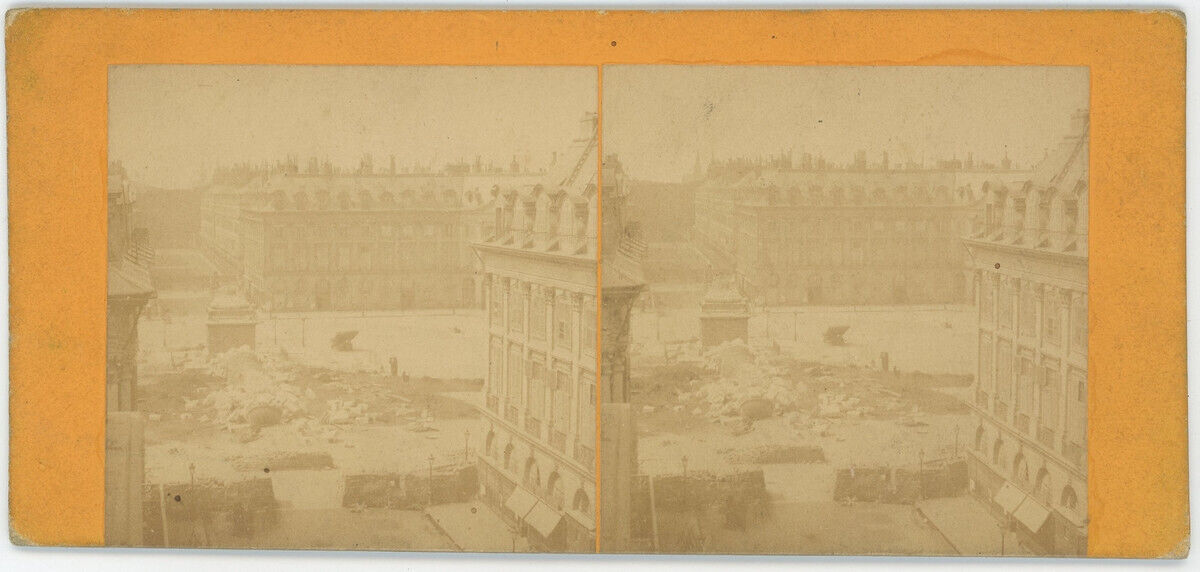 1871 Paris Commune Stereo. The Vendôme column destroyed.
