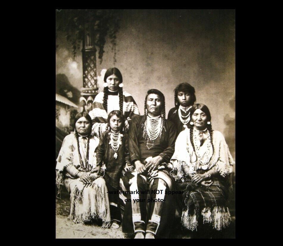 1880 Chief Joseph Family PHOTO Leavenworth Prison Camp Photo. Nez Perce Indian