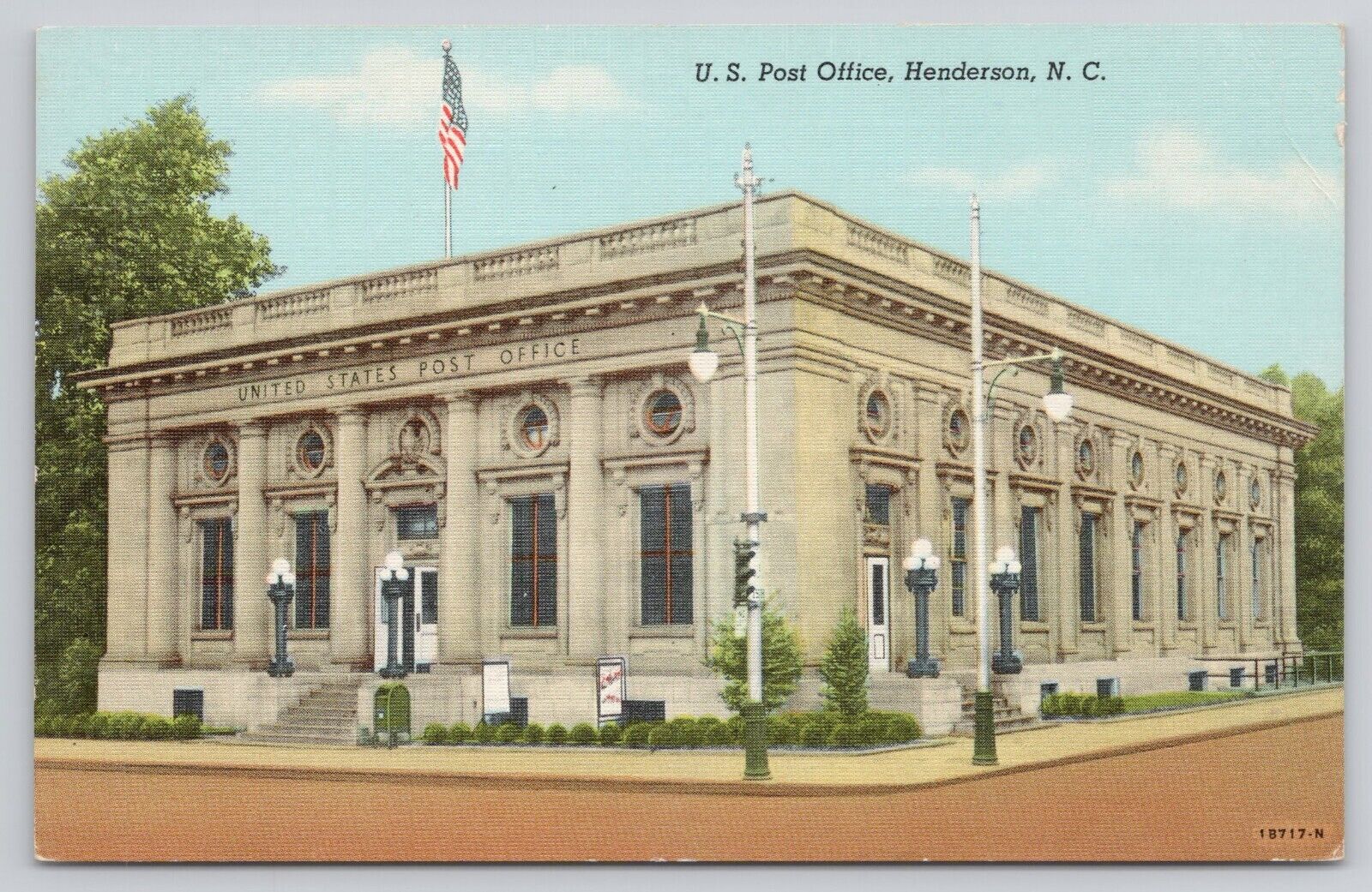 Henderson North Carolina NC United States US Post Office Vintage Postcard