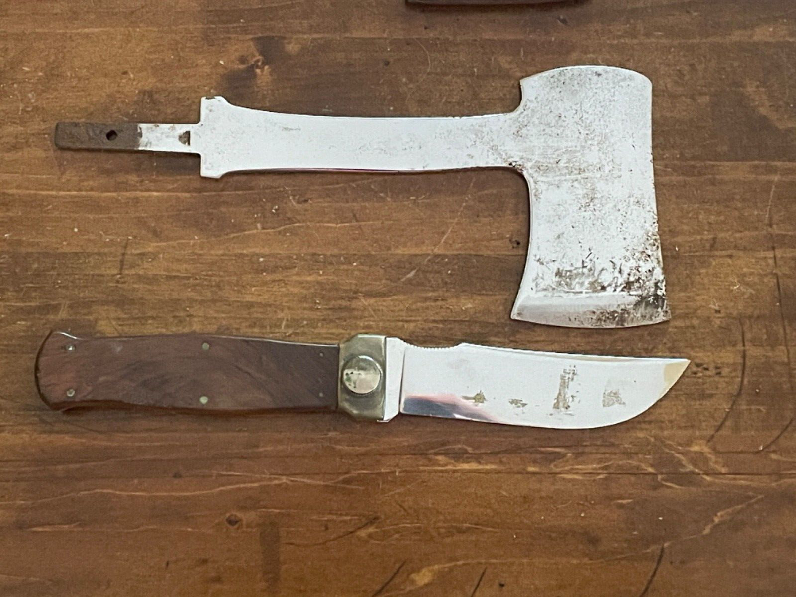 Vintage KA-BAR Knife/Hatchet Interchangeable Combo w/orig sheath--1379.24