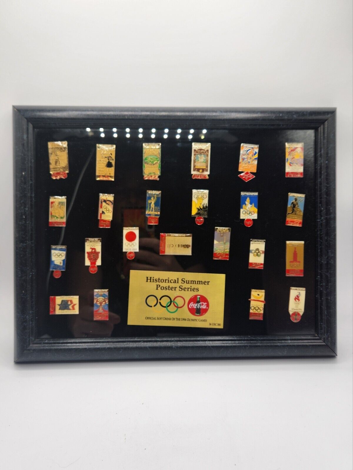 Vintage 1996 Coca-Cola Historical Summer Games Poster Series  Olympic Pin Set  