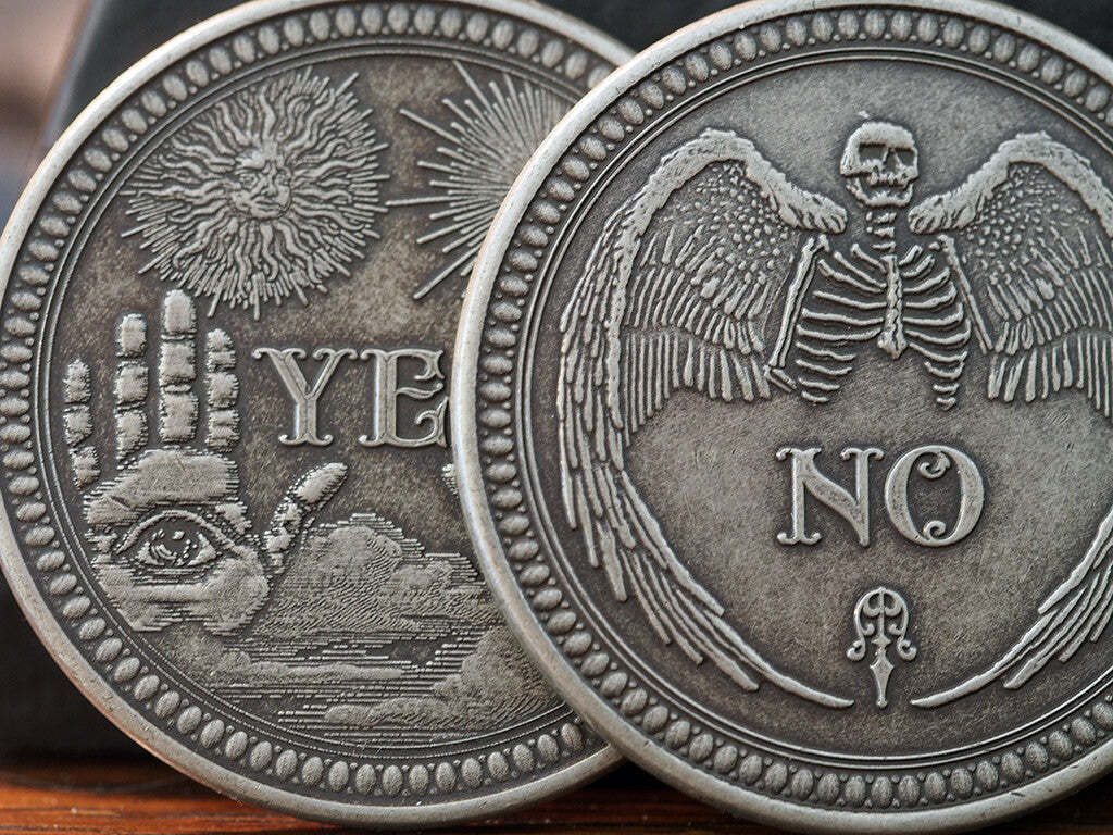 Oracle Yes/No Decision Coin Silver Finish by Dead on Paper-Made in the USA