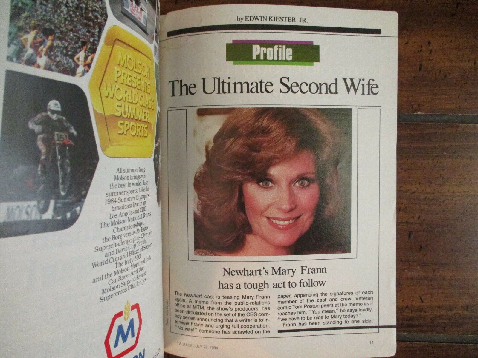 July 28-Aug 3-1984 TV Guide Magazine (MARY FRANN/BOB  NEWHART-Canadian  Edition)