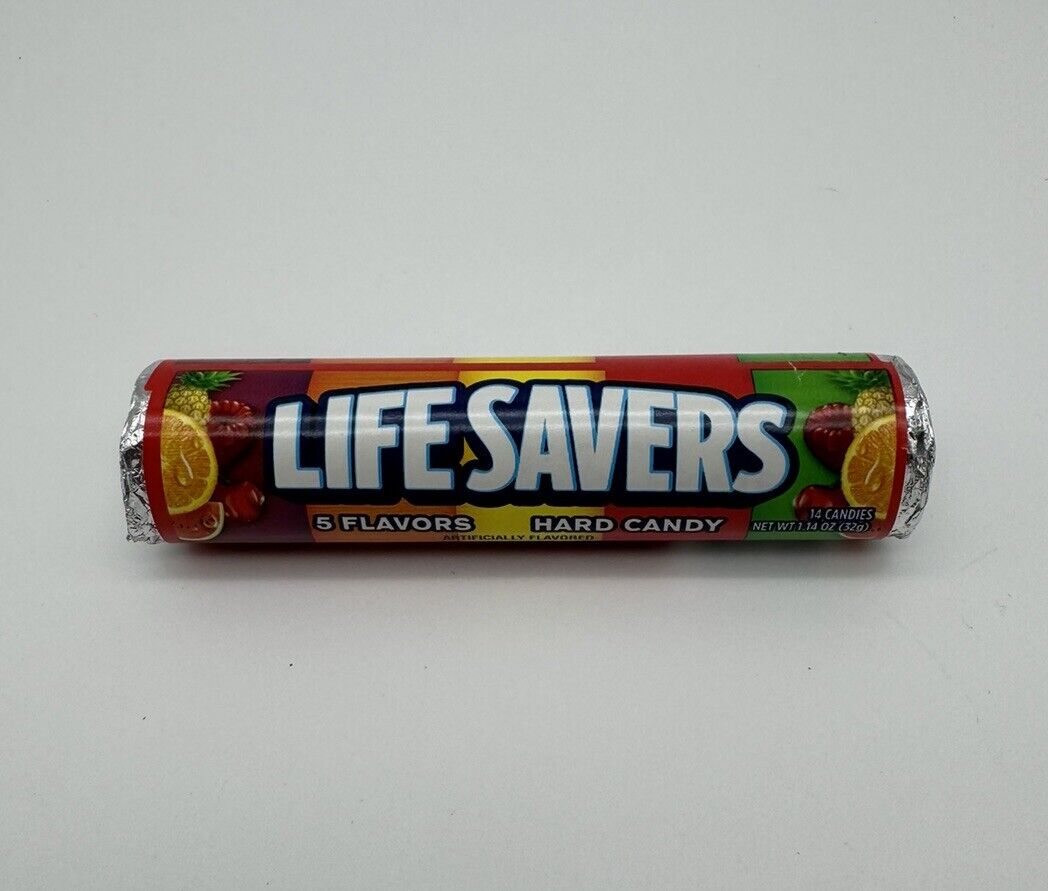 Life Savers Candy Vintage Unopened Roll 1990’s 5 Flavor  14 Candies 1.14 oz