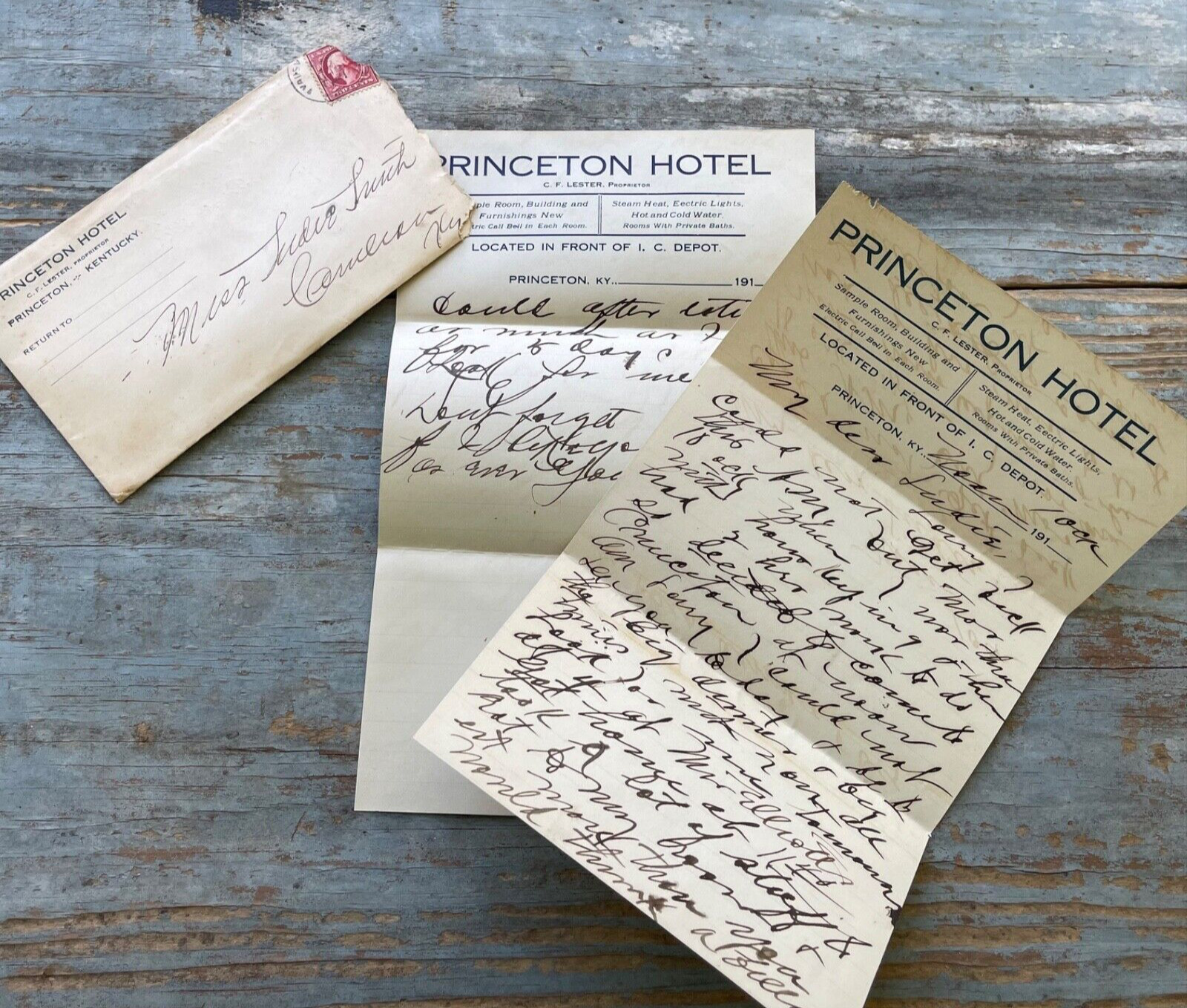 Antique Letterhead & Envelope PRINCETON HOTEL Kentucky Early 1900\'s