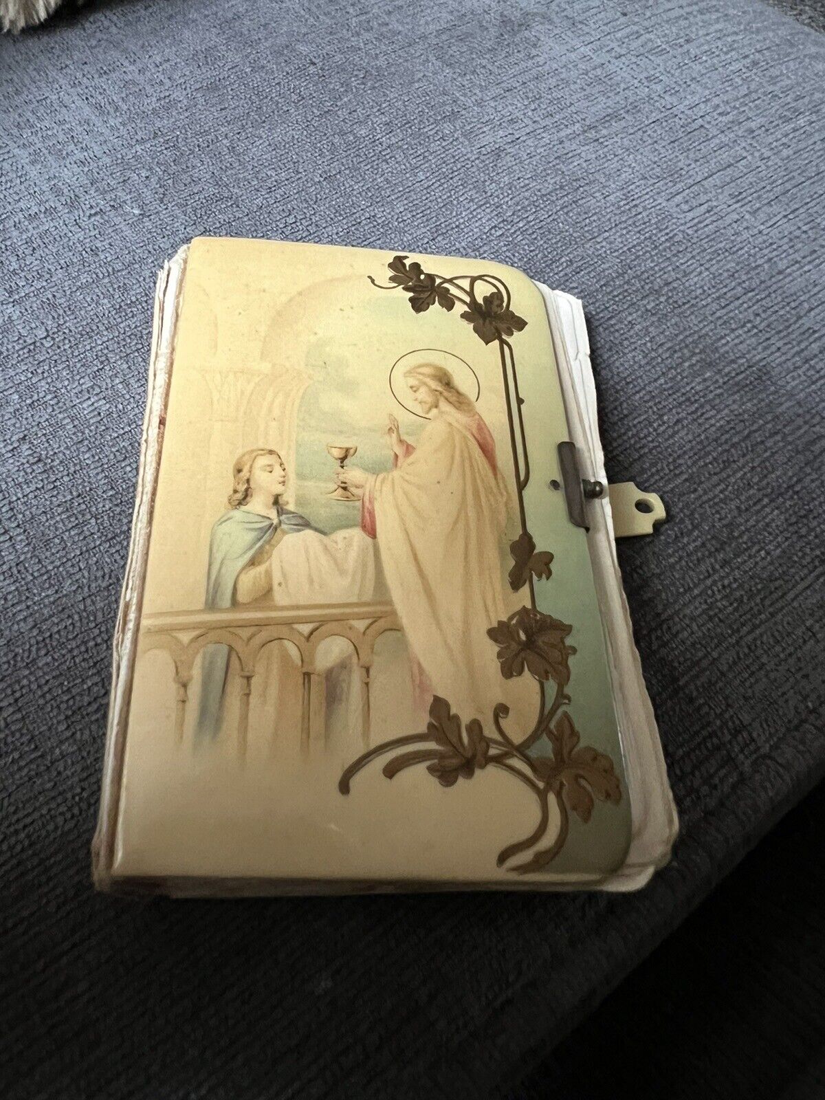 1917 Catholic Celluloid Communion Prayer Book Needs Repair