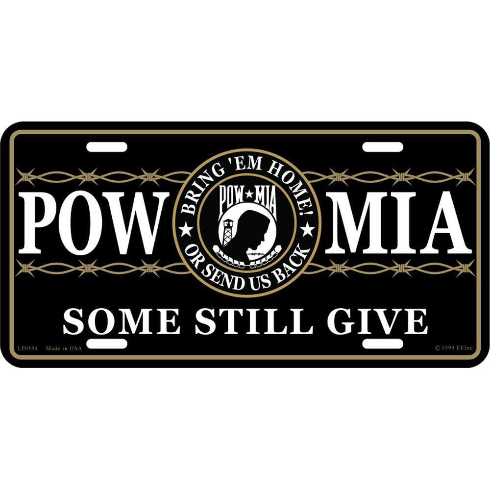 POW MIA License Plate Black & Yellow