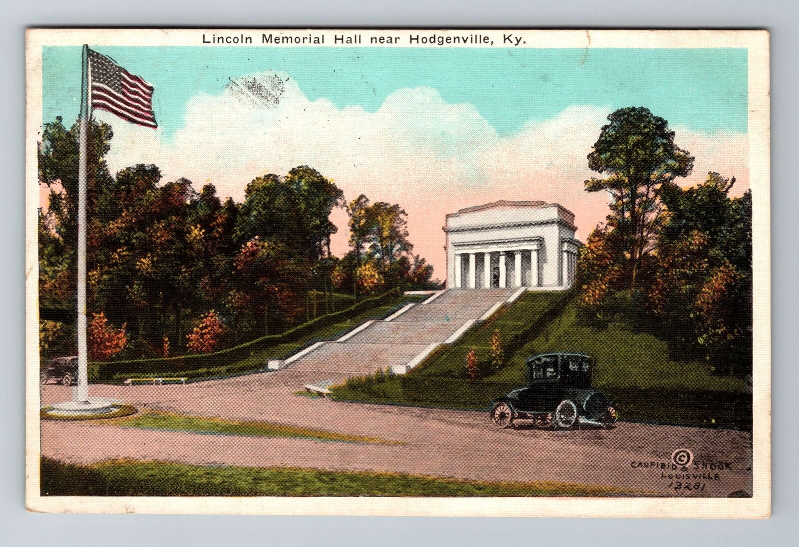 Hodgenville KY-Kentucky, Lincoln Memorial Hall, Antique Vintage Postcard