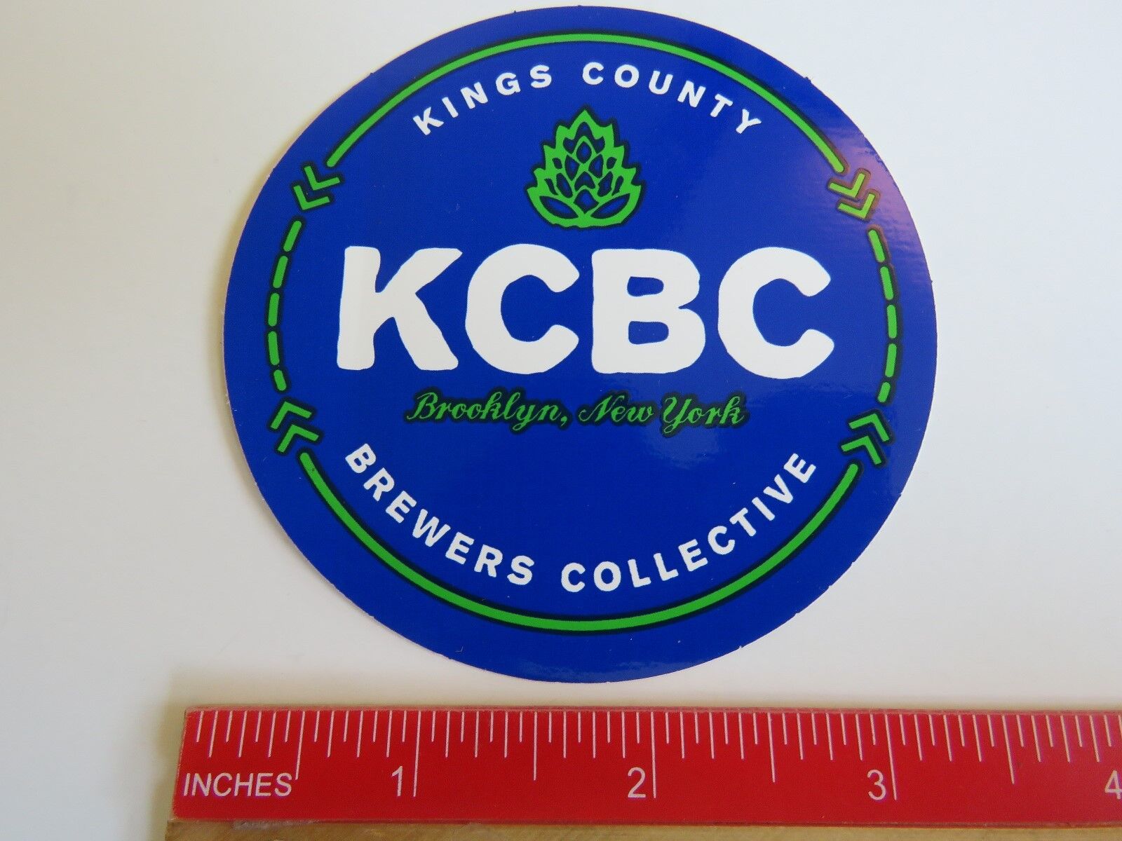 Beer Sticker ~ KCBC = Kings County Brewers Collective ~ Brooklyn, NEW YORK Hops