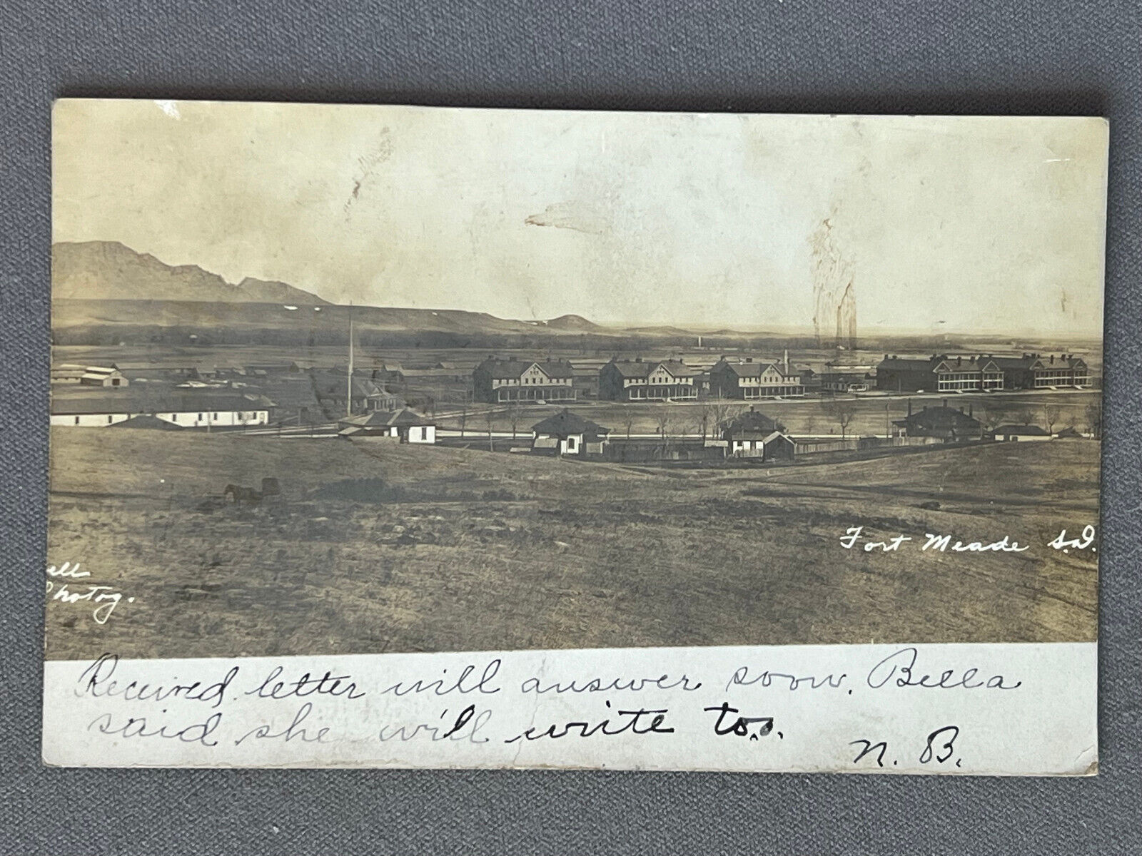 South Dakota, SD, RPPC, Fort Meade Real Photo View, PM 1907