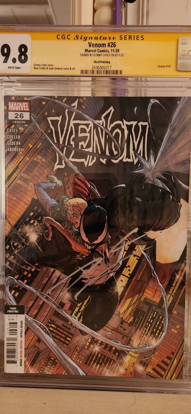Venom #26 CGC SS 9.8 3rd Print Variant Marvel Signed Donny Cates  VENOM 191