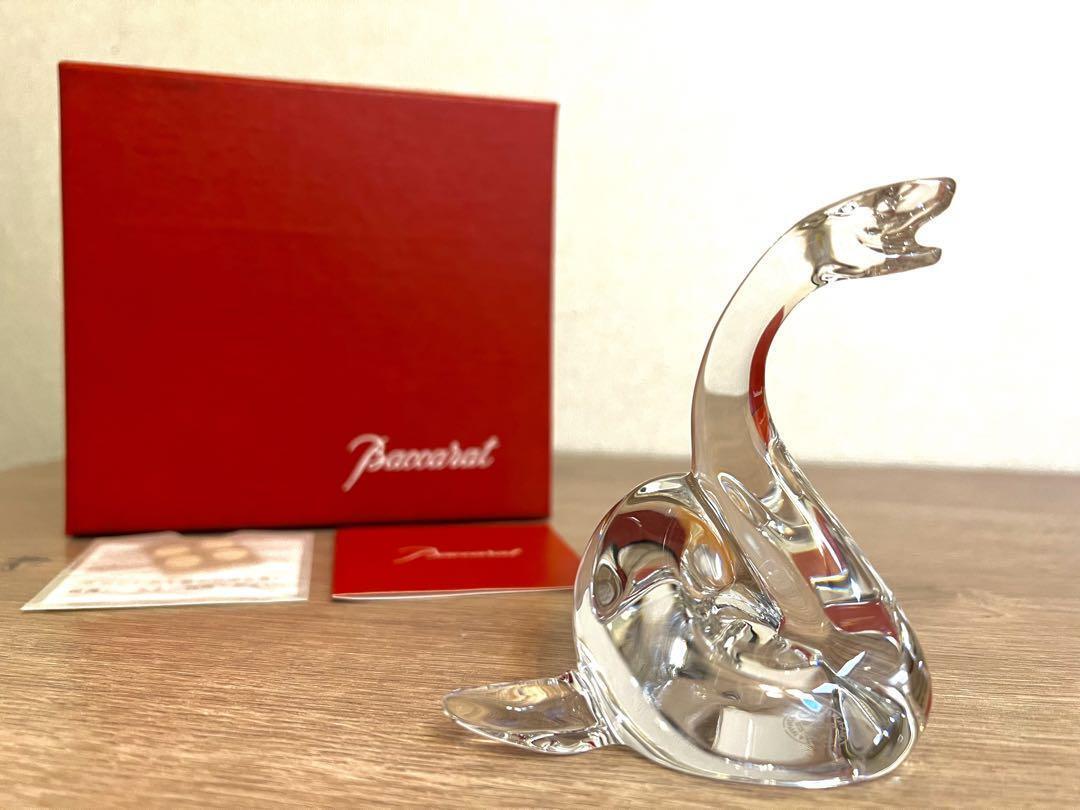 Baccarat snake figurine with box, unused, in good condition, with sticker