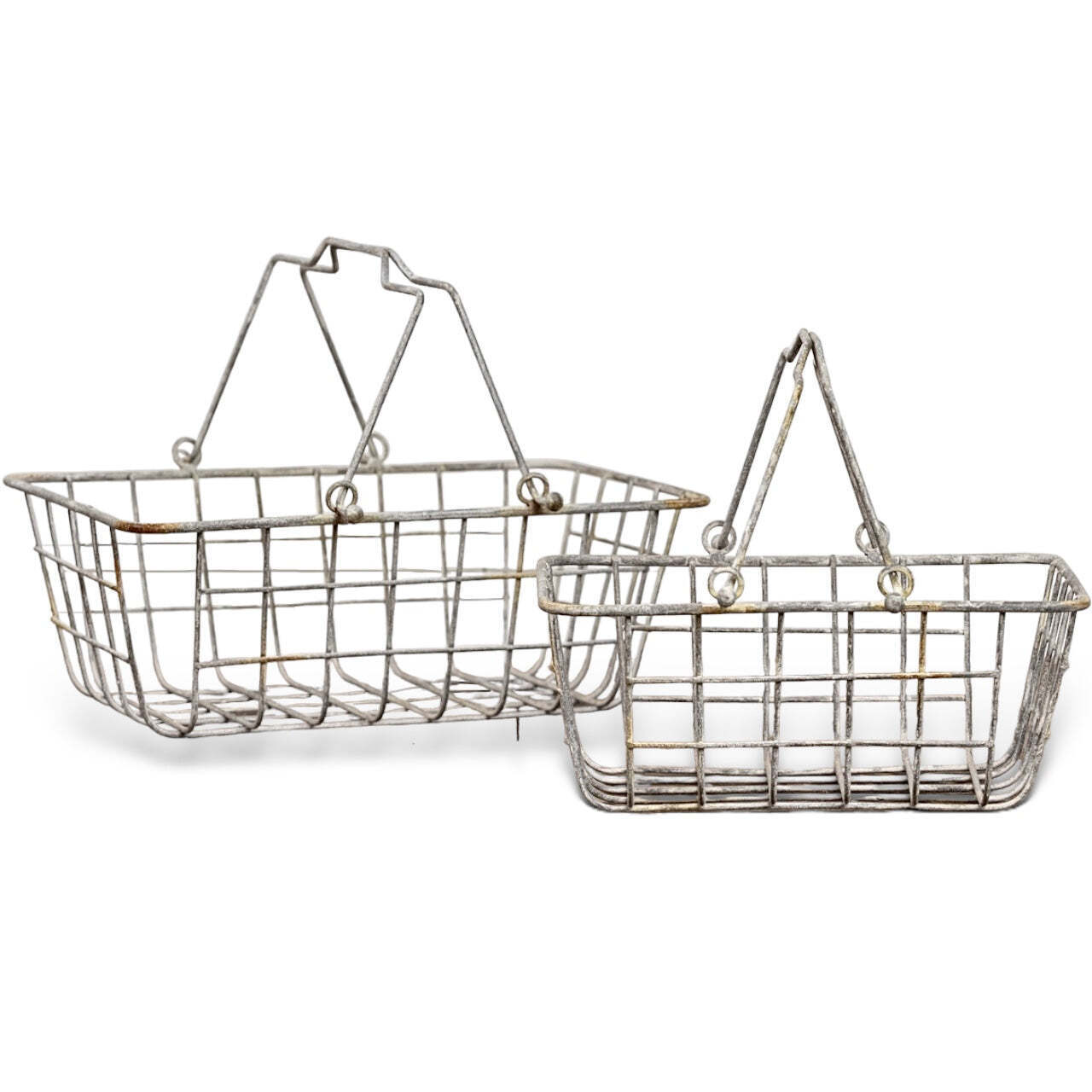 Metal Open Wire Baskets with Handles