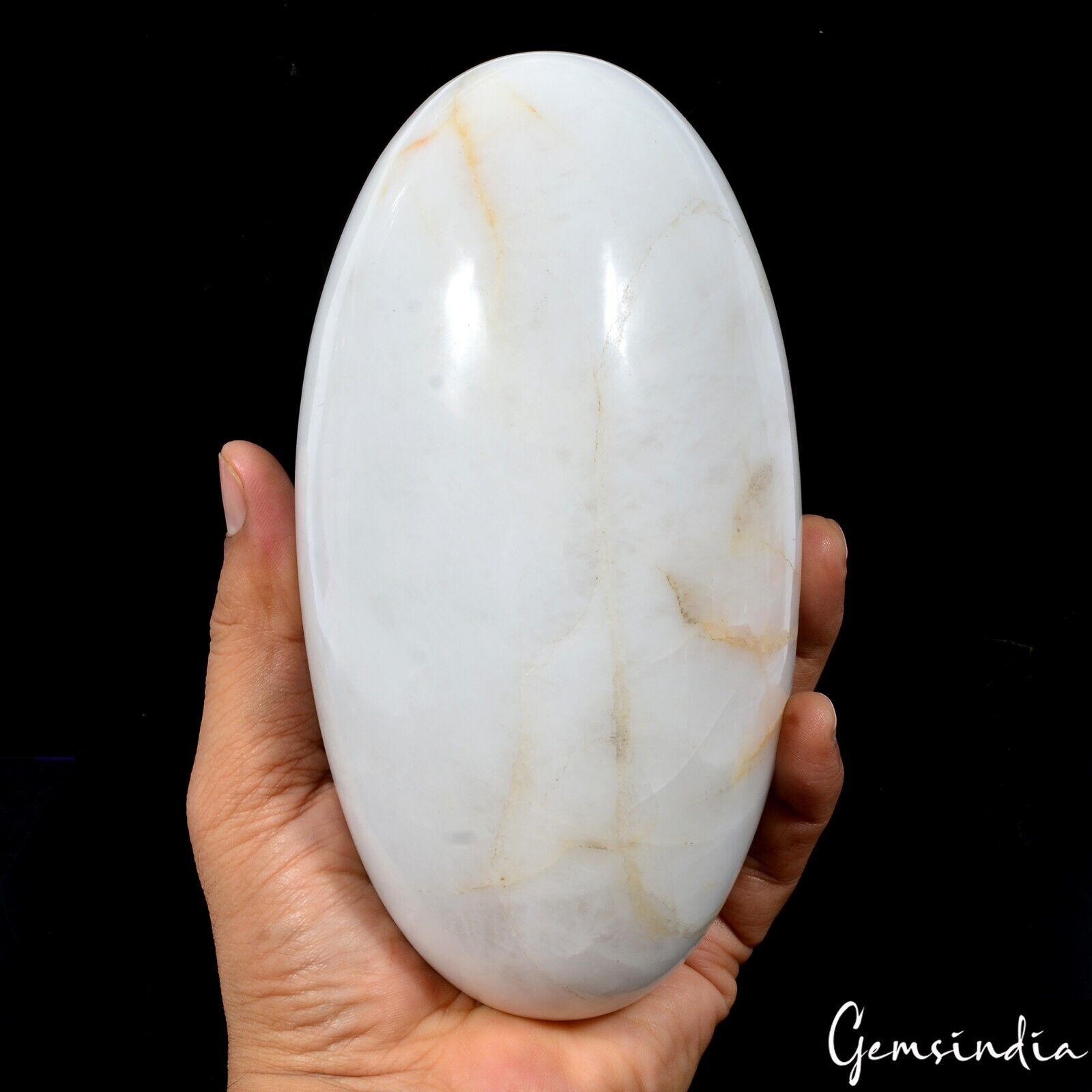 Natural White Calcite Egg Oval Crystal Healing Sphere Mineral Gemstone~2 Kilo