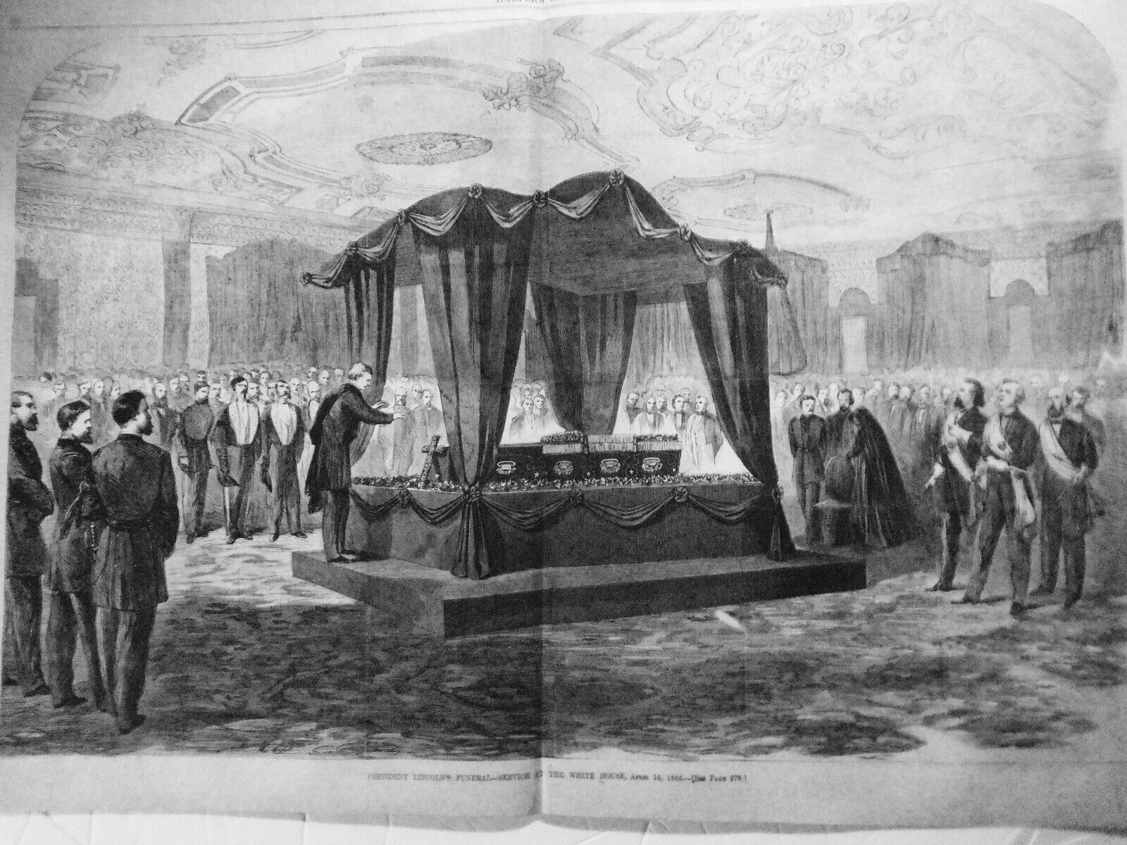 President Lincoln's Funeral, Service at White House Harper's Weekly, May 6, 1865