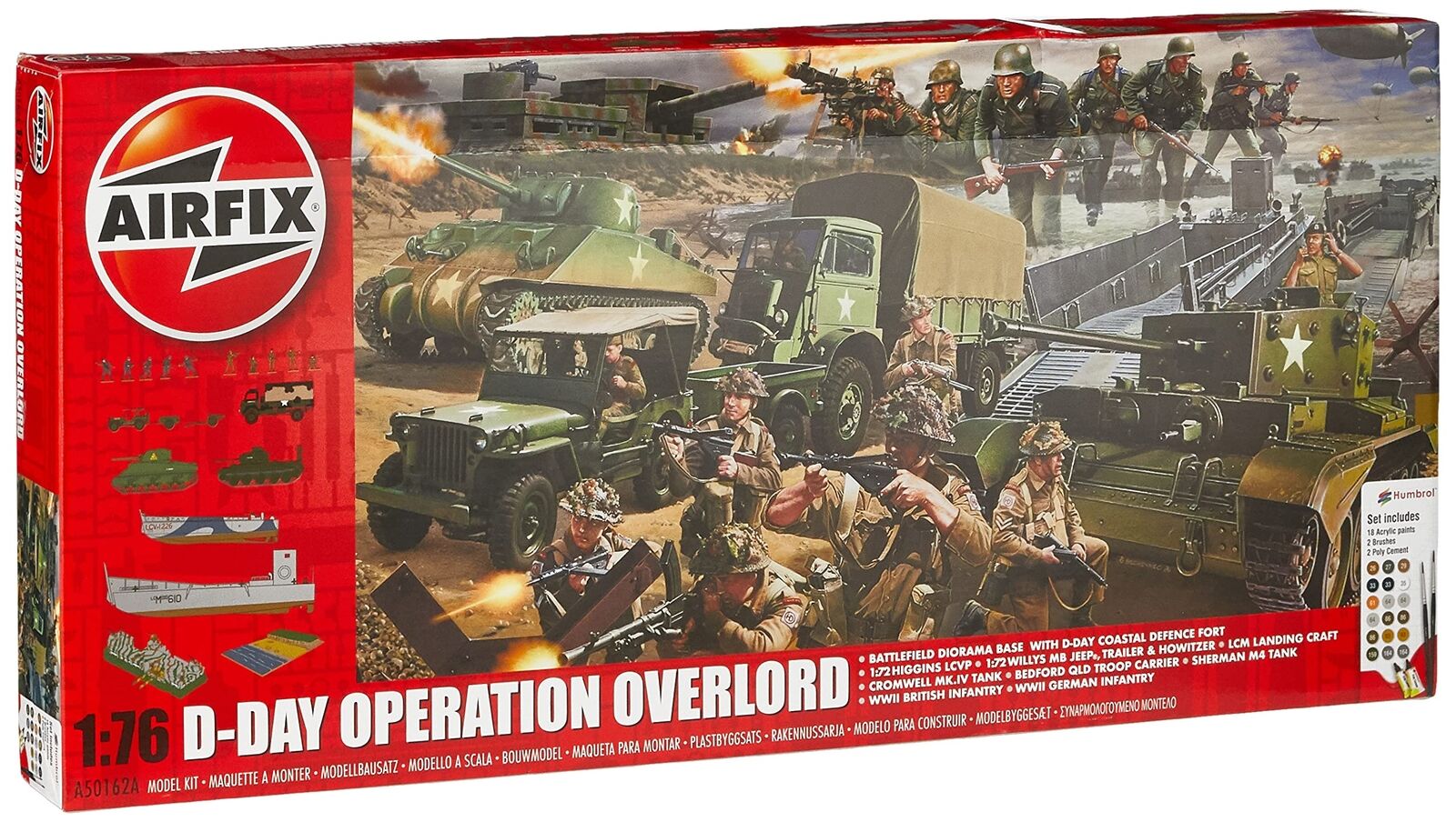 D-Day Operation Overlord 1:76 WWII Military Diorarama Plastic Model Kit Set A...