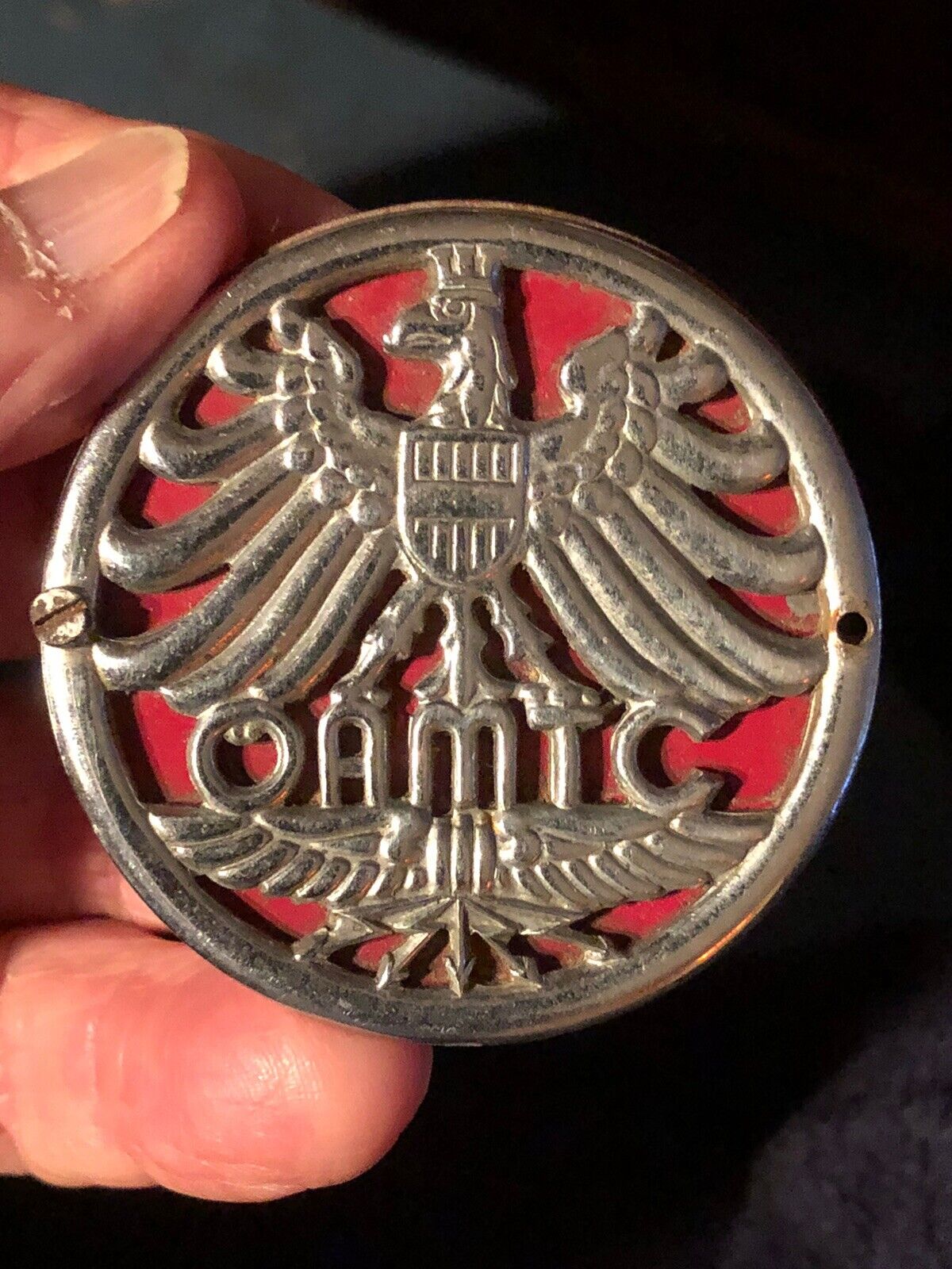 Vintage Osterreichischer Austrian Motorcycle Touring Club Grille Badge “OAMTC”