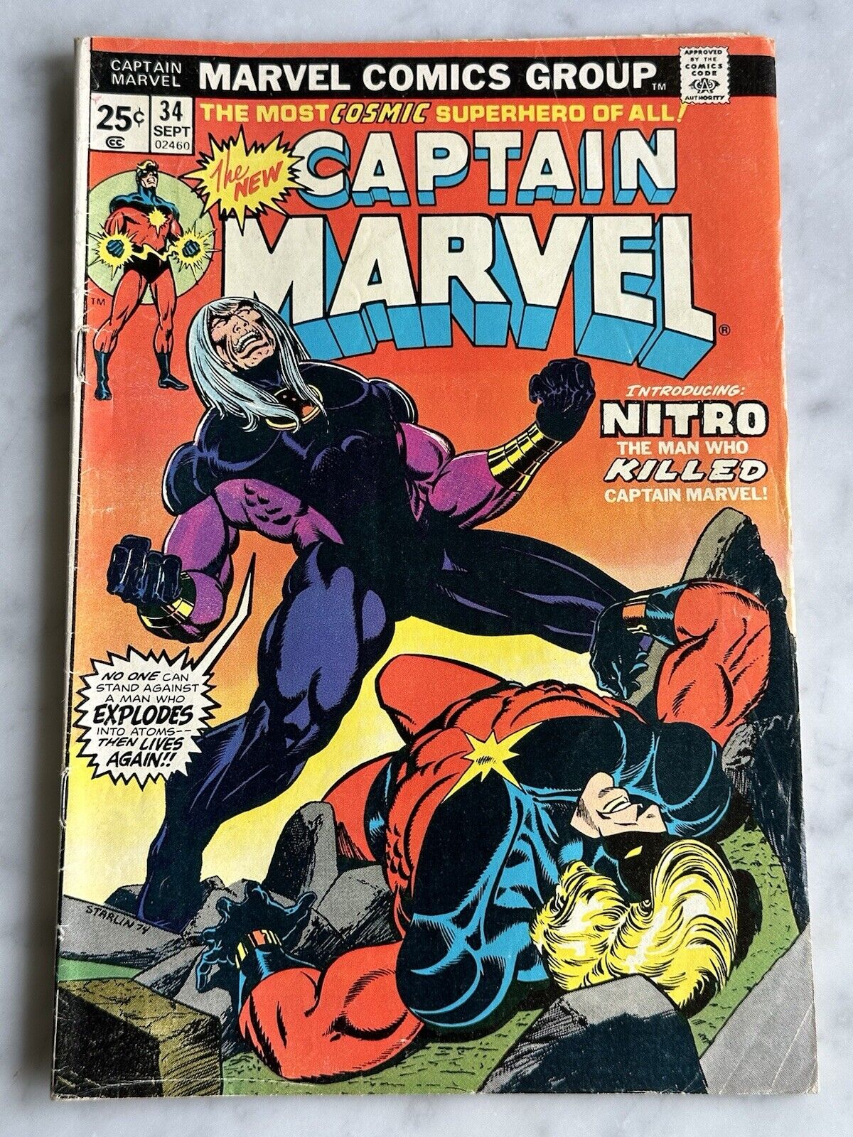 Captain Marvel #34 1st Nitro VG/F 5.0 - Buy 3 for  (Marvel, 1974)