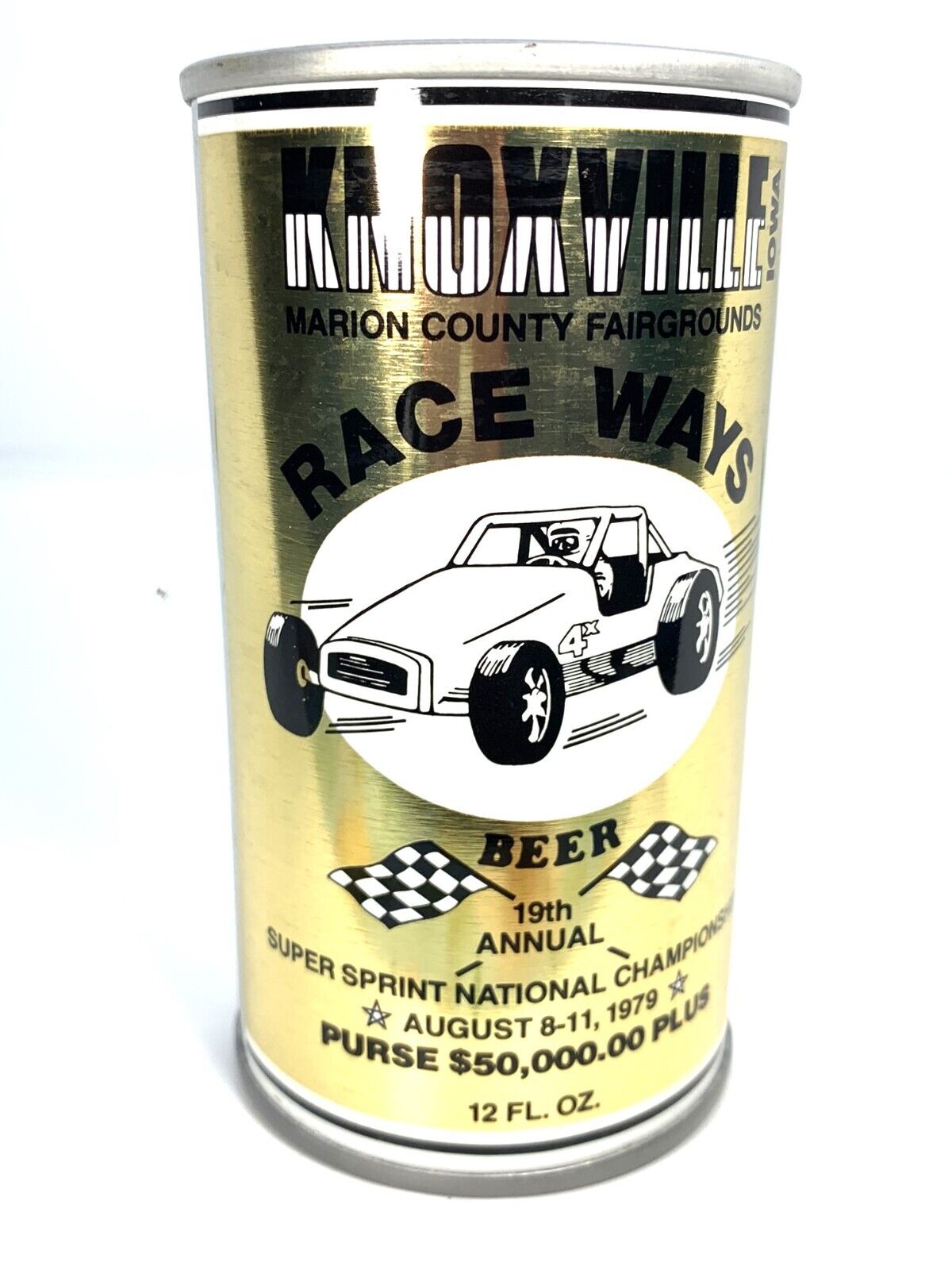 KNOXVILLE RACE WAYS Super Sprint Nat\'l Championship Steel BEER CAN Air-filled
