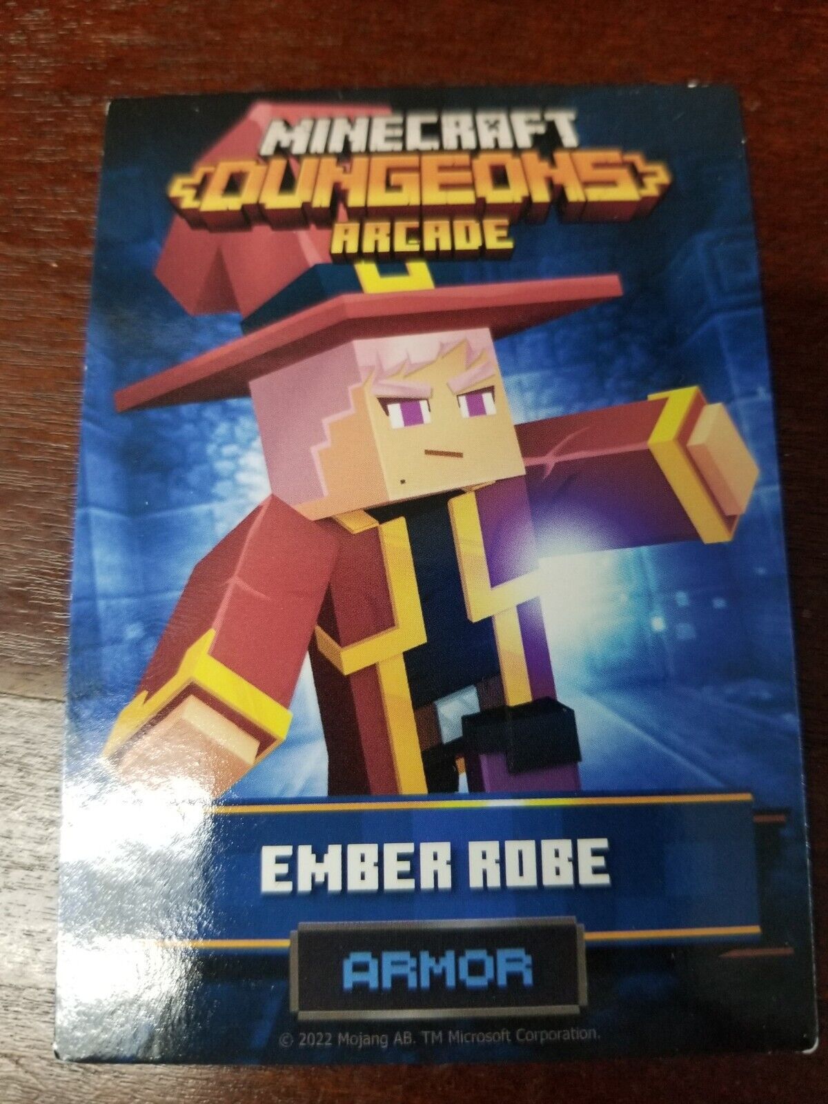 Minecraft Dungeons Arcade Card Folio EMBER ROBE ARMOR 36/60 RARE