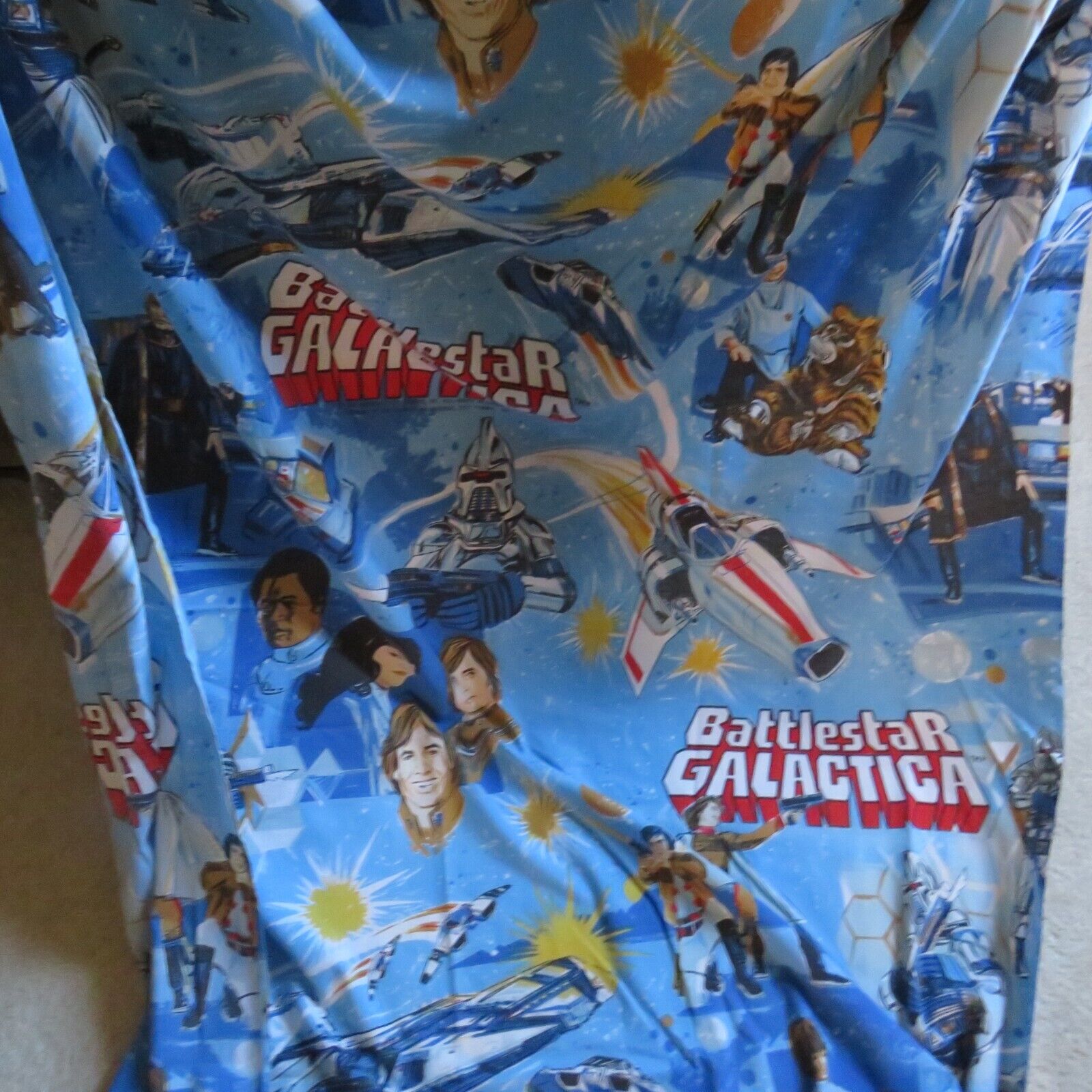 Vintage 1978 Battlestar Galactica New Old Stock Fitted Twin Sheet
