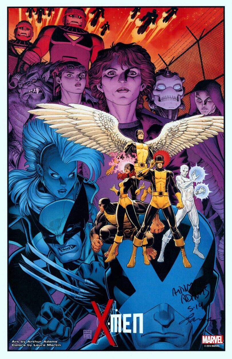 Arthur Adams & Laura Martin SIGNED X-Men Art Print Wolverine Storm Jean Grey +