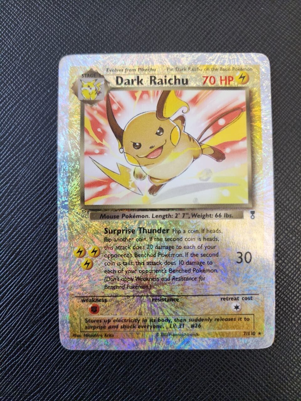 Pokemon Legendary Collection Dark Raichu 7/110 Reverse Holo DMG