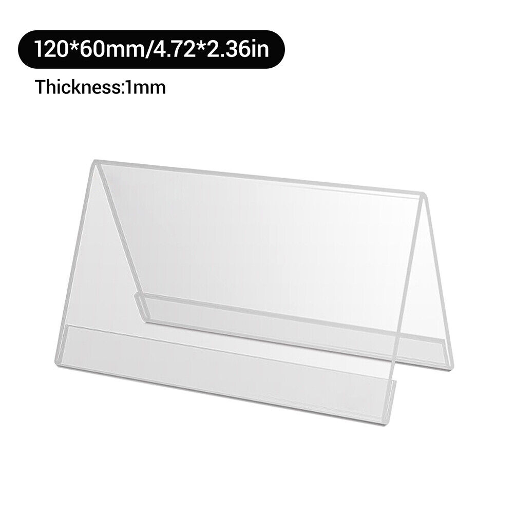 10-100pcs Name Plates Acrylic Tent Name Sign Holder Stand for Desk Meeting