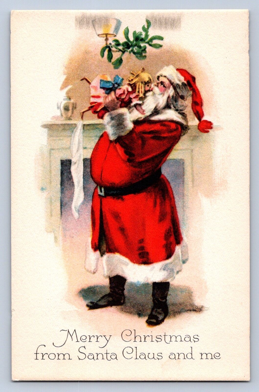 J99/ Santa Claus Christmas Postcard c1910 Stockings Toys 397